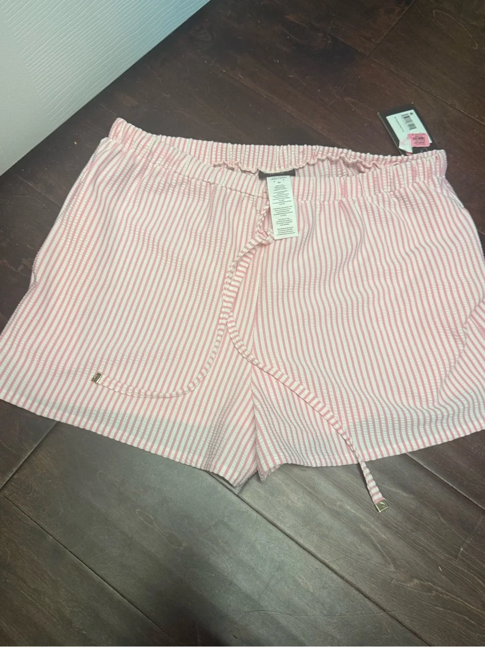 kate spade Pink & White Stripe Drawstring Lounge Shorts